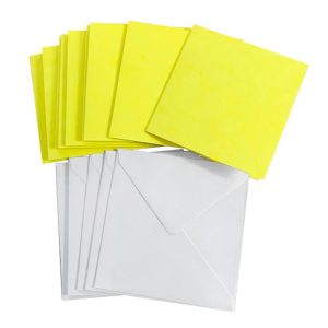 (430GSM) 140X140 MOTTLED YELLOW SQUARE CARD AND ENVELOPE