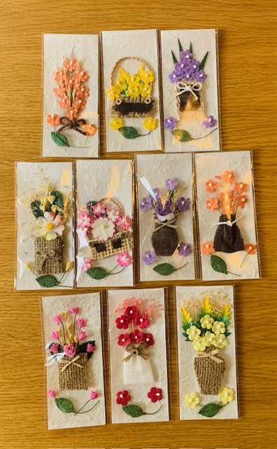 Mulberry paper floral trinkets pack of 10 assorted