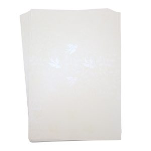 (240G) A4 PD  PEARL BIRDS & LEAVES WHITE SHIMMER PK20