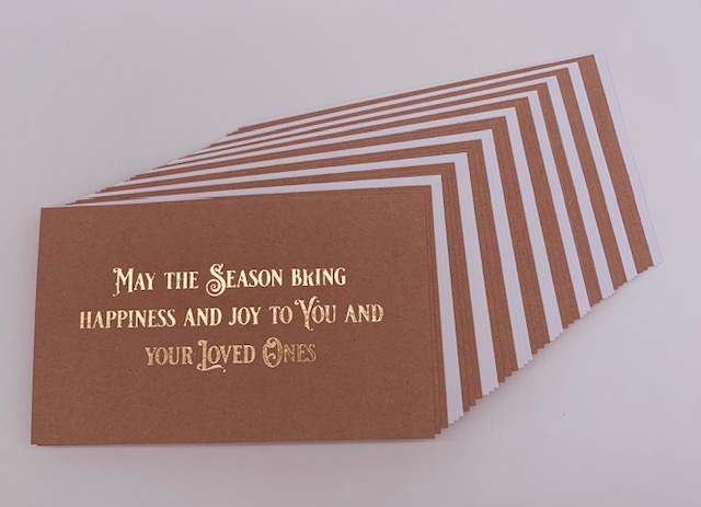 (270G) 150X90 RUSTIC FOIL SENTIMENTS COLLECTION PK48