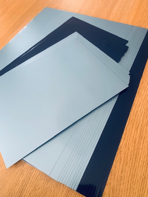 (250GSM) A4 STEEL BLUES CREATIVE DESIGNER CARD PK40