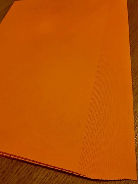 (210G) A4 CHRISTMAS FLAME ORANGE CARD PK40