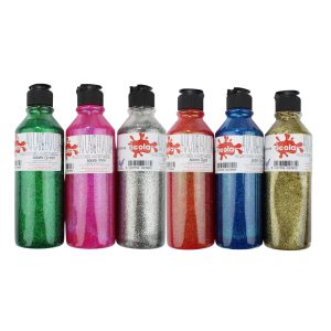 6x 300ml Scola Glitter Paint