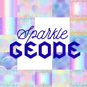 12x12 Rainbow Sparkle Geode Background Stash