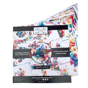 Rainbow Flowers Floral Topper Stash Pack 24 Sheets (250gsm)