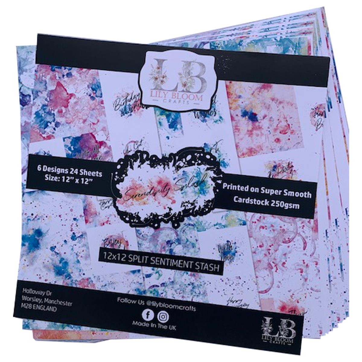 Serendipity Splash Designer Card Pack 24 Sheets (250gsm) - 12 x 12"