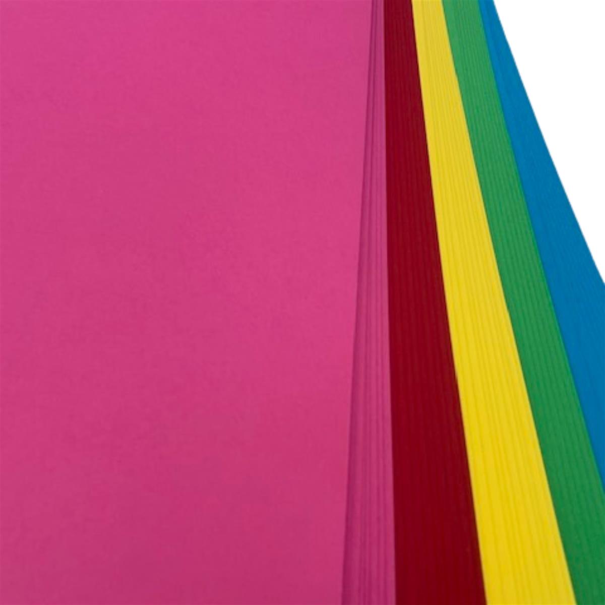 A4 Assorted Coloured Bright Card 210gsm - 50 Sheets