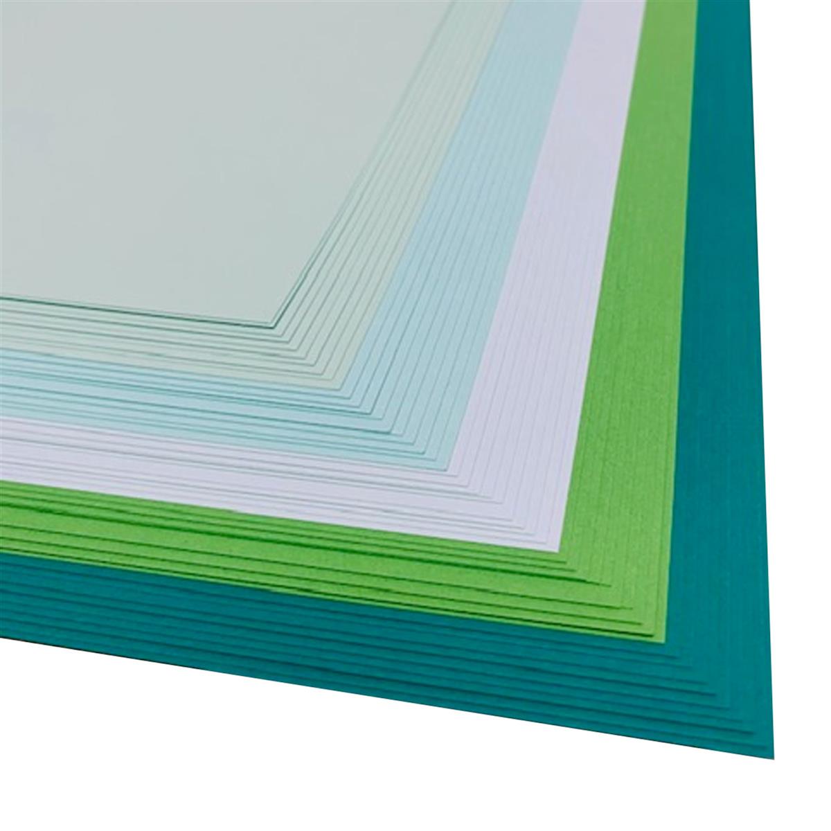 A4 Assorted Greens Card 160g - 50 Sheets
