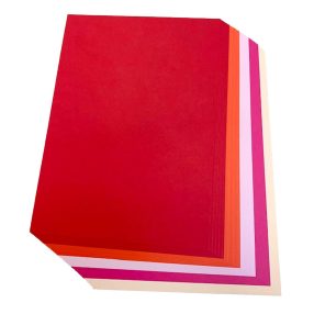 A4 Assorted Reds and Pinks Card 160g - 50 Sheets